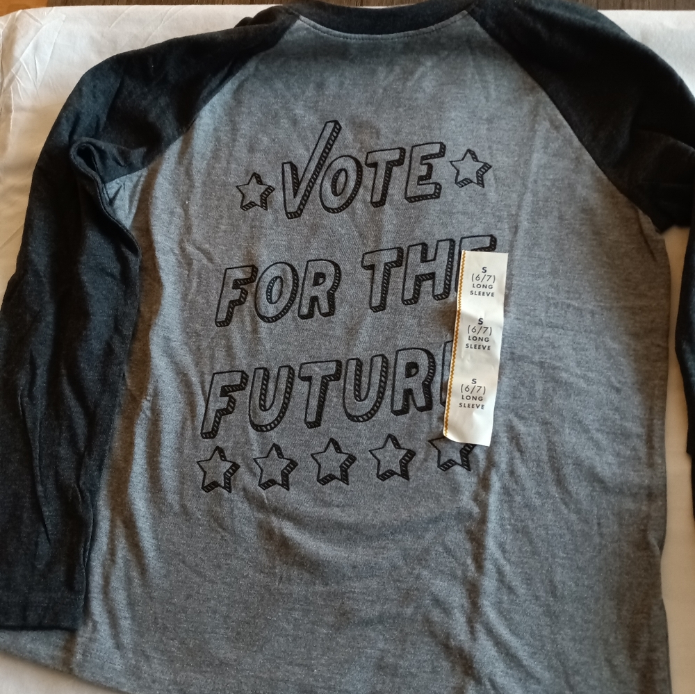 Gray and Black Graphic Raglan Tee